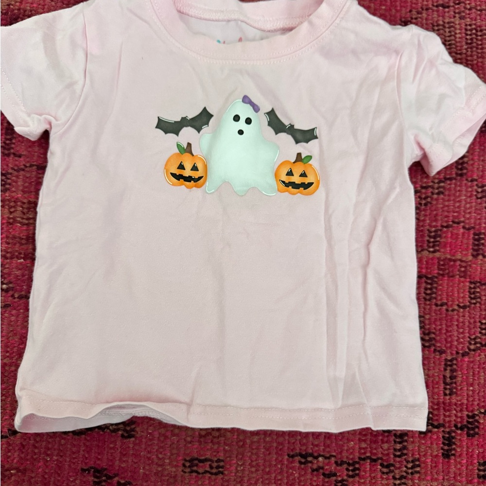 Pink Ghost and Pumpkin Kids Tee